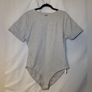 YITTY Heather Gray Bodysuit Double Lined Snap Crotch